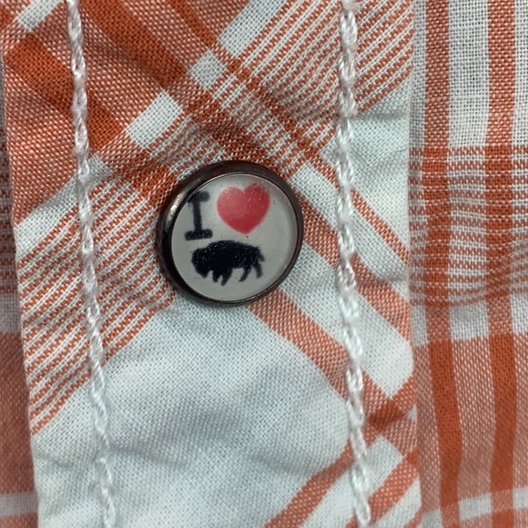 Hard To Find Buffalo David Bitton I Love Buffalo Plaid Snap Front Shirt - Picture 4 of 8